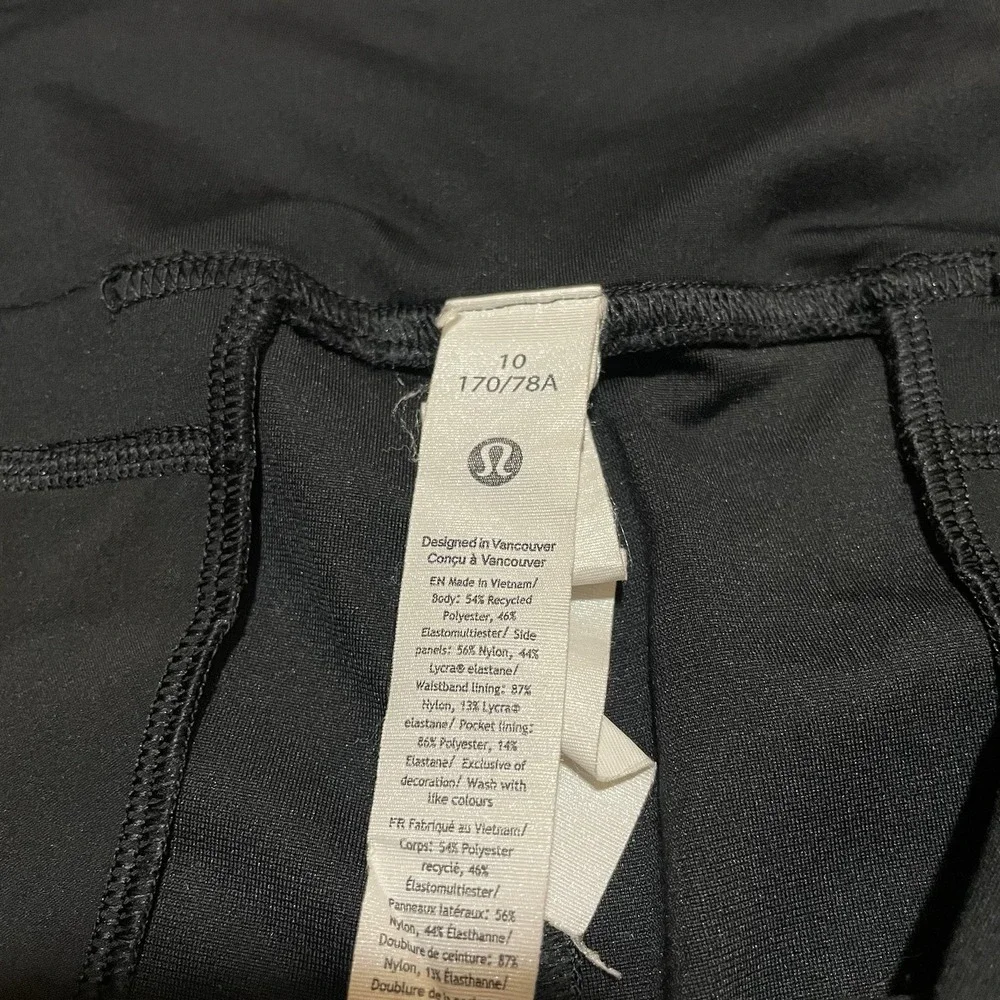 Lululemon Pants‎ Womens Size 10 X 26.5 Black Stretch Waist Tapered Ankle